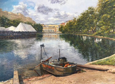 Tranquil Waters Malarstwo zatytułowany „Tranquil Waters” autorstwa Nurgaliy Abdigaliyev, Oryginalna praca, Olej
