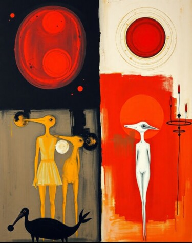 "Dicotomia Spaziale" başlıklı Tablo De Saporettis "Daam" tarafından, Orijinal sanat, Akrilik