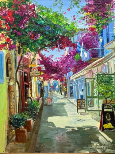 Painting titled "Greece" by Safranda Abdullayeva, Original Artwork, Oil