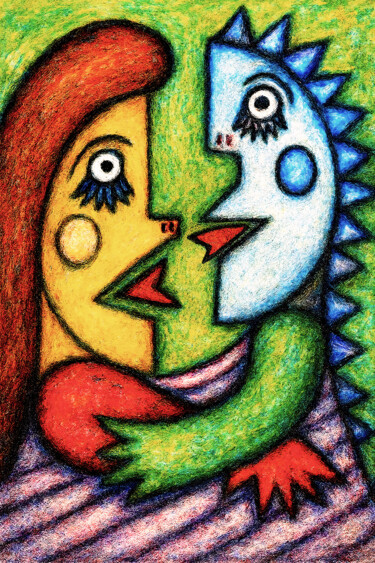 数字艺术 标题为“Couple complémentai…” 由Pacôme Coquet, 原创艺术品, AI生成的图像 安装在铝上