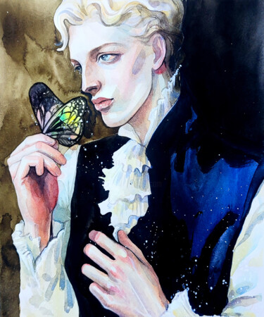 "Delicate Tremble" 绘画 标题为“"Delicate Tremble"” 由Leyla Zhunus, 原创艺术品, 水彩