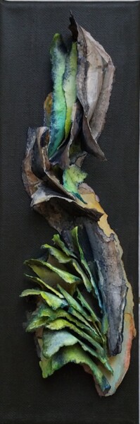 Collages titled "Scortea burns 5" by Isabelle Stagg, Original Artwork, Collages Mounted on Wood Stretcher frame