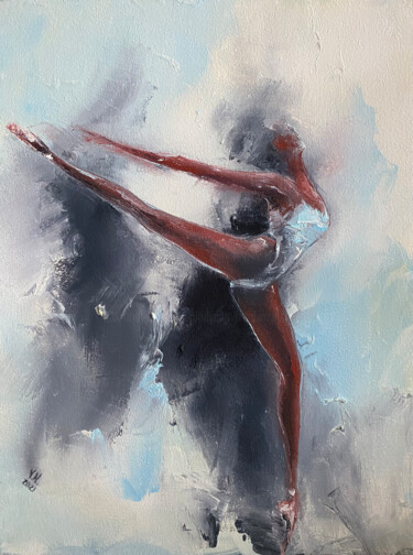 绘画 标题为“Ballerina 3” 由Volodymyr Nezdiimynoha, 原创艺术品, 油 安装在木质担架架上