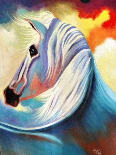Ethereal Equine 绘画 标题为“Ethereal Equine” 由Kapila Priyantha, 原创艺术品, 丙烯