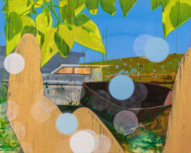 Peinture intitulée "AUDREY (Wissant)" par Markus Honerla, Œuvre d'art originale, Laque Monté sur Châssis en bois