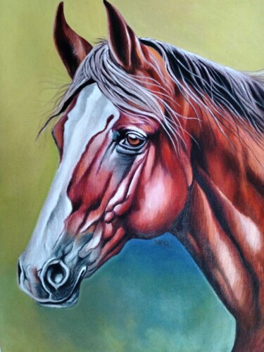 Horse of Tranquil Splendor Painting titled "Horse of Tranquil S…" by Kapila Priyantha, Original Artwork, Acrylic