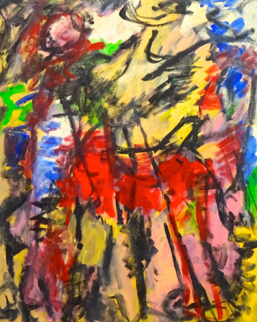绘画 标题为“Composition 7254” 由Engelina Zandstra, 原创艺术品, 丙烯 安装在木质担架架上