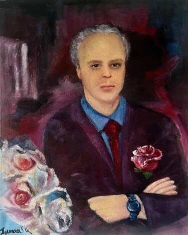 绘画 标题为“Portrait d’un homme” 由Lola Jumaeva Novikova, 原创艺术品, 油