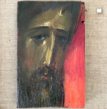 oil painting on antique wood “Crist 绘画 标题为“oil painting on an…” 由Ivan Dragan, 原创艺术品, 油
