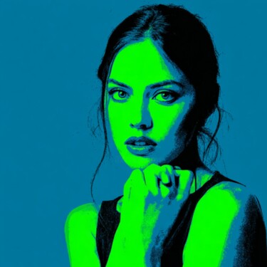 绘画 标题为“BLUE GREEN DAY” 由Claudia Sauter (Poptonicart), 原创艺术品, 丙烯