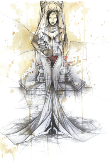图画 标题为“Respect for female…” 由O. Soniart, 原创艺术品, 石墨
