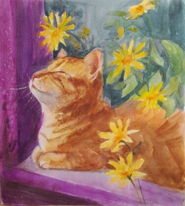 绘画 标题为“Sun dreamer” 由Liudmyla Lelechenko, 原创艺术品, 水彩