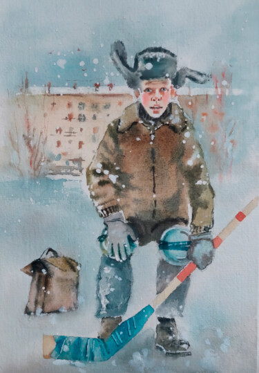 绘画 标题为“Snowy Winter Day” 由Yerkezhan Kamentayeva, 原创艺术品, 丙烯