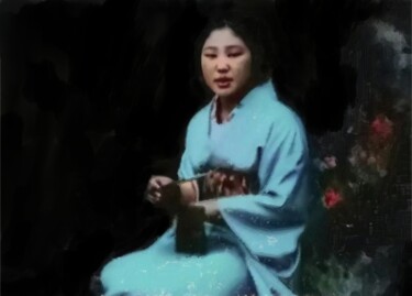 数字艺术 标题为“Geisha #1” 由Russell Newell, 原创艺术品, 2D数字工作