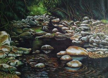 Whispering Stream 绘画 标题为“Whispering Stream” 由Kapila Priyantha, 原创艺术品, 丙烯