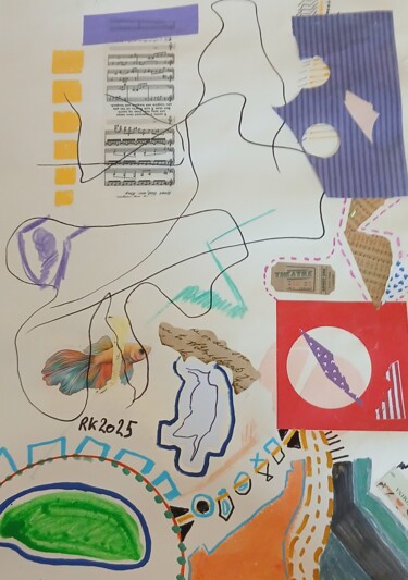Collages titled "Chaos" by Ronnie Kolner, Original Artwork, Collages