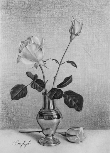 图画 标题为“Yellow roses” 由Владимир Медведев, 原创艺术品, 铅笔