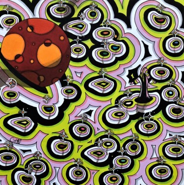 Drawing titled "Du 07 au 03 en 70 é…" by Vincent Gibert, Original Artwork, Marker