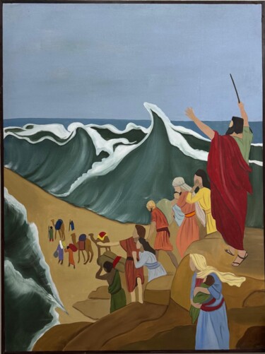 绘画 标题为“The Parting of the…” 由Sughand Zehra Talpur, 原创艺术品, 油