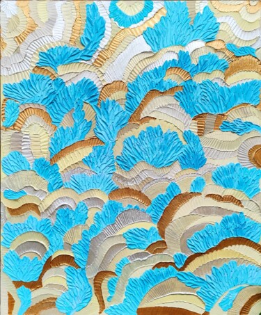 Painting titled "Soul of Desert" by Evgenia Yunak, Original Artwork, Acrylic Mounted on Wood Stretcher frame