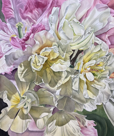 绘画 标题为“Dance of Petals at…” 由Dariia Pavlenko, 原创艺术品, 水彩