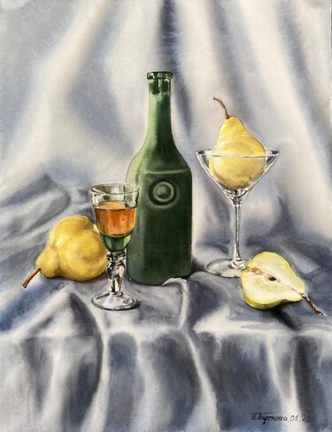 绘画 标题为“Pear wine, watercol…” 由Natalia Butenko, 原创艺术品, 水彩
