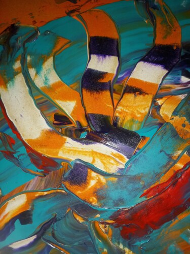 Painting titled "Fragment - Bird of…" by Sladjana Soskic (Vasilijina), Original Artwork, Acrylic Mounted on Wood Panel