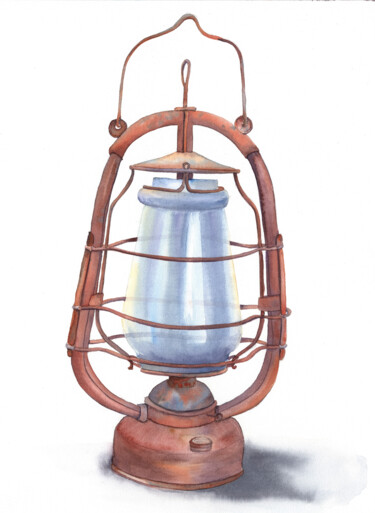 绘画 标题为“Old Lantern” 由Svitlana Yanyeva, 原创艺术品, 水彩
