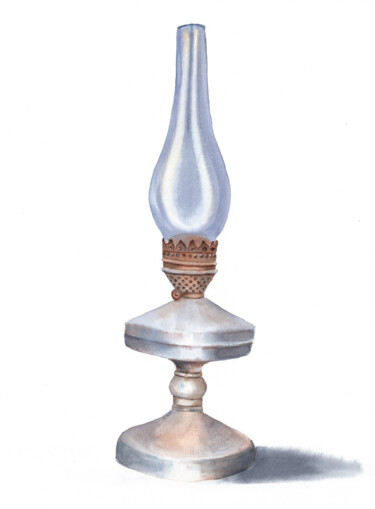 绘画 标题为“Old Lamp” 由Svitlana Yanyeva, 原创艺术品, 水彩