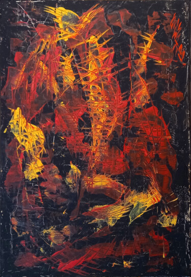 绘画 标题为“Fire of Autumn” 由Igor Mishenev, 原创艺术品, 丙烯 安装在木质担架架上