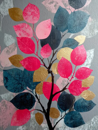 数字艺术 标题为“Leafy Branch” 由Amanda Moore, 原创艺术品, AI生成的图像