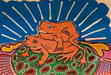 图画 标题为“Frogs” 由Waldemar Pars, 原创艺术品, 丙烯