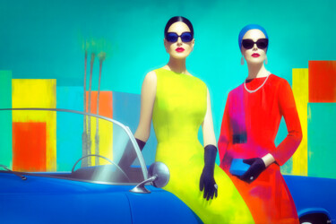 数字艺术 标题为“PALM SPRINGS 1” 由Holly Watt, 原创艺术品, 操纵摄影 安装在有机玻璃上