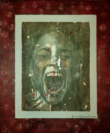 绘画 标题为“The scream” 由Saska Art Heart Aleksandra Cosic Marinkovic, 原创艺术品, 蒙纳
