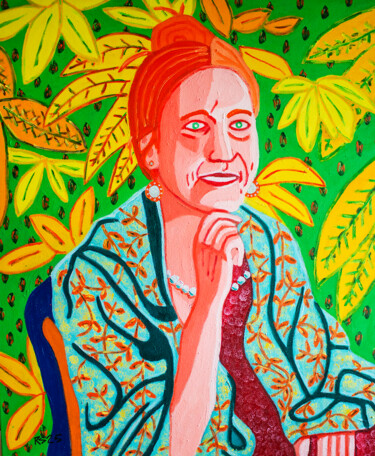 "Portrait of Hannah" başlıklı Tablo Randall Steinke tarafından, Orijinal sanat, Petrol Ahşap Sedye çerçevesi üzerine monte e…