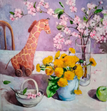 Giraffe 绘画 标题为“Giraffe” 由Yerkezhan Kamentayeva, 原创艺术品, 油