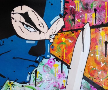 绘画 标题为“Diabolik” 由Alessandro Rovelli, 原创艺术品, 丙烯 安装在木质担架架上