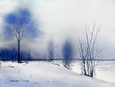 绘画 标题为“Winter landscape” 由Svetlana Safonova, 原创艺术品, 水彩
