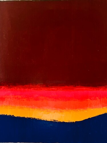 "Santorin" başlıklı Tablo Elodie Marpault tarafından, Orijinal sanat, Akrilik Ahşap Sedye çerçevesi üzerine monte edilmiş