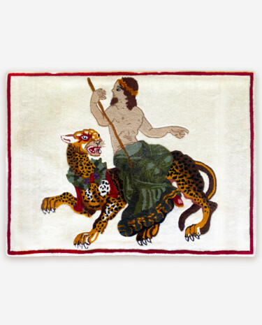 纺织艺术 标题为“Bacchus Leopardum V…” 由Rom Av.Jc, 原创艺术品, 挂毯