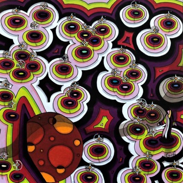 Drawing titled "Du 07 au 03 en 70 é…" by Vincent Gibert, Original Artwork, Marker