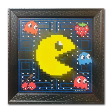 绘画 标题为“PacMan 01” 由Simone De Rosa, 原创艺术品, 丙烯 安装在木板上