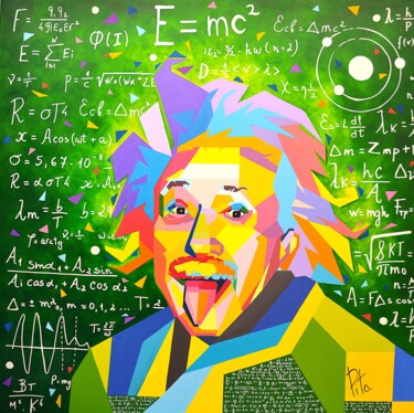 绘画 标题为“EINSTEIN” 由Pita, 原创艺术品, 油 安装在木质担架架上