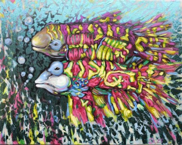 绘画 标题为“Fish Original Pair…” 由Svetlana Sindere, 原创艺术品, 油 安装在木质担架架上