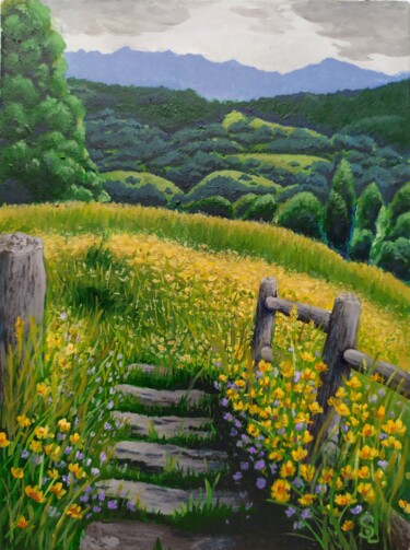 绘画 标题为“Steps into Summer” 由Lana Vereshchagina, 原创艺术品, 丙烯