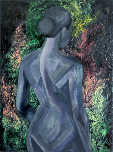 In Shade (from the “Contour” series) 绘画 标题为“In Shade (from the…” 由Nina Lorkovic, 原创艺术品, 丙烯 安装在木质担架架上