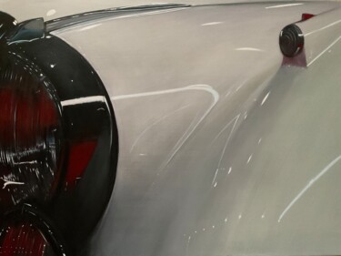 绘画 标题为“Jaguar XK 140” 由Gilbert Duchamp, 原创艺术品, 丙烯 安装在木质担架架上