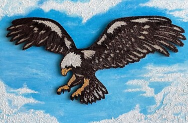 绘画 标题为“Free sky eagle” 由An Smith, 原创艺术品, String Art