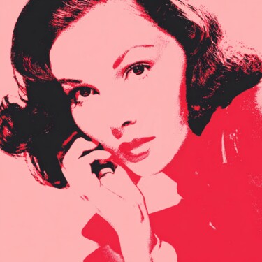 绘画 标题为“RED PINK WOMAN” 由Claudia Sauter (Poptonicart), 原创艺术品, 丙烯