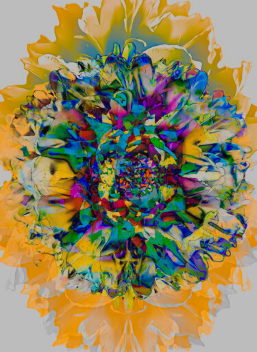 印花与版画 标题为“Chromatic Bloom” 由Lewis R Freitag I I I, 原创艺术品, 数字打印 安装在木质担架架上